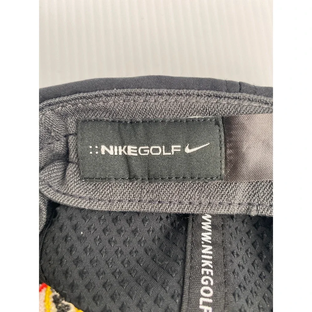 Nike Golf Black Baseball Cap Embroidered M&ET Logo Swoosh Men One Size - Picture 3 of 7
